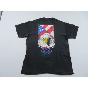 America's Team 1996 Olympics Black T-Shirt Double Sided Sz L